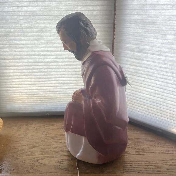 Vintage Blow Mold Joseph Plastic Holiday Nativity Christmas Yard Decor USA 27" - Picture 3 of 9